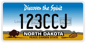 123CCJ  license plate in ND