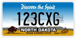 123CXG  license plate in ND