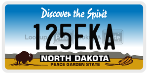 125EKA  license plate in ND