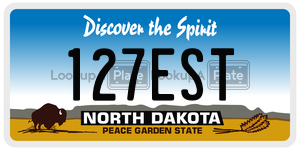 127EST  license plate in ND
