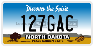 127GAC  license plate in ND