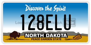128ELU  license plate in ND