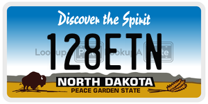 128ETN  license plate in ND