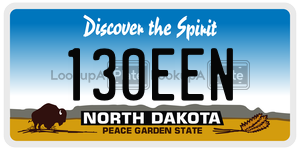 130EEN  license plate in ND
