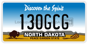 130GCG  license plate in ND