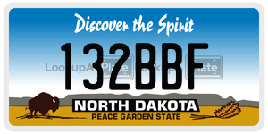132BBF license plate in North Dakota