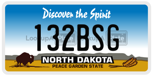 132BSG  license plate in ND