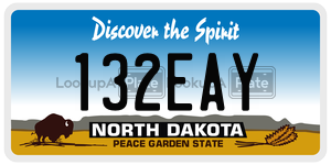 132EAY  license plate in ND