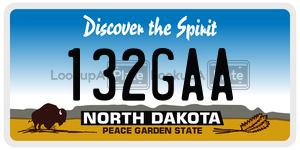 132GAA  license plate in ND