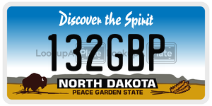 132GBP  license plate in ND
