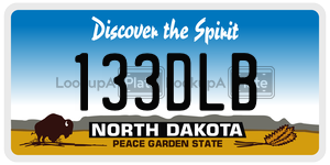 133DLB  license plate in ND