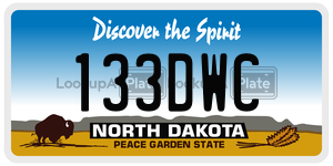 133DWC  license plate in ND