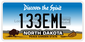 133EML  license plate in ND