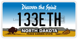 133ETH  license plate in ND