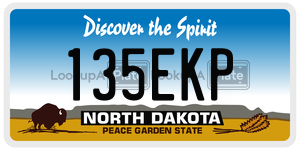 135EKP  license plate in ND