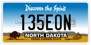 135EON  license plate in ND