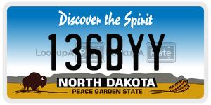 136BYY  license plate in ND