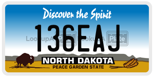 136EAJ  license plate in ND