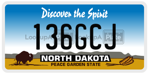 136GCJ  license plate in ND