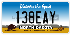 138EAY  license plate in ND