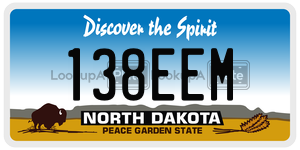 138EEM  license plate in ND