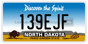 139EJF  license plate in ND