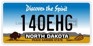 140EHG  license plate in ND