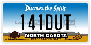 141DUT  license plate in ND