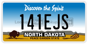 141EJS  license plate in ND