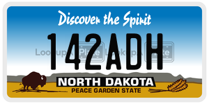 142ADH license plate in North Dakota