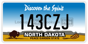 143CZJ  license plate in ND