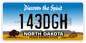 143DGH  license plate in ND