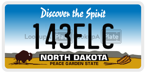 143ELC  license plate in ND
