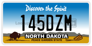 145DZM  license plate in ND
