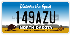 149AZU  license plate in ND
