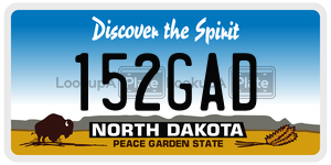 152GAD  license plate in ND