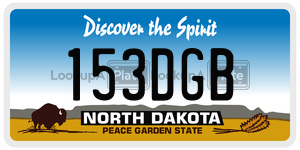 153DGB  license plate in ND