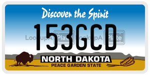 153GCD  license plate in ND