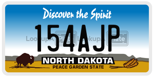 154AJP  license plate in ND