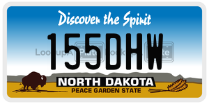 155DHW  license plate in ND