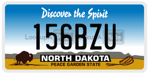 156BZU  license plate in ND
