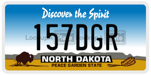157DGR  license plate in ND