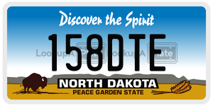 158DTE  license plate in ND