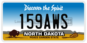 159AWS  license plate in ND