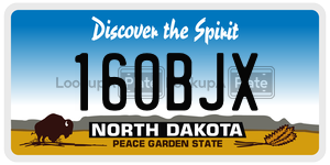 160BJX  license plate in ND