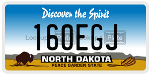 160EGJ  license plate in ND