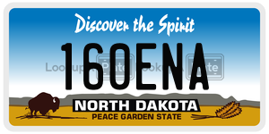 160ENA  license plate in ND