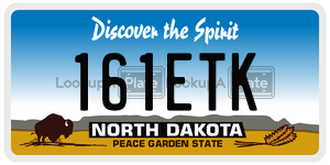 161ETK  license plate in ND