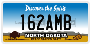 162AMB  license plate in ND
