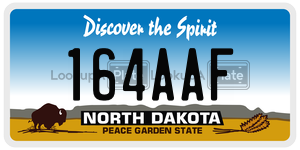164AAF license plate in North Dakota